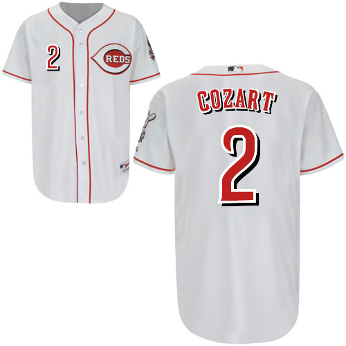 Zack Cozart #2 Youth Baseball Jersey-Cincinnati Reds Authentic Home White Cool Base MLB Jersey